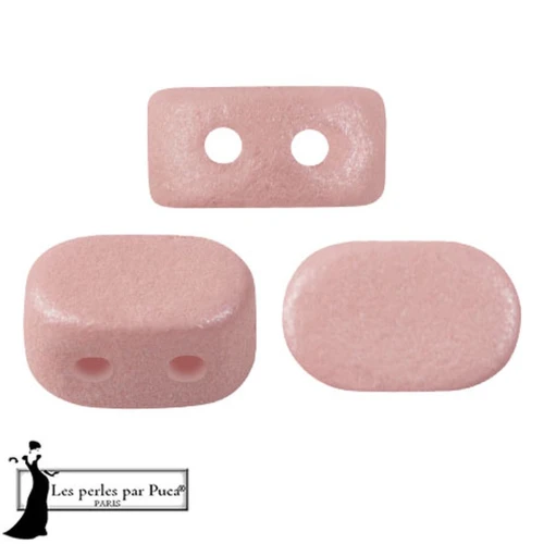 4x6mm Lipsi® glass beads by Puca® - Vogue Rose Nude Mat x10g