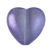 16x15mm Glass heart bead - Candy Blueberry x1|raw }}