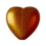 16x15mm Glass heart bead - Candy Caramel x1