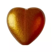 16x15mm Glass heart bead - Candy Caramel x1