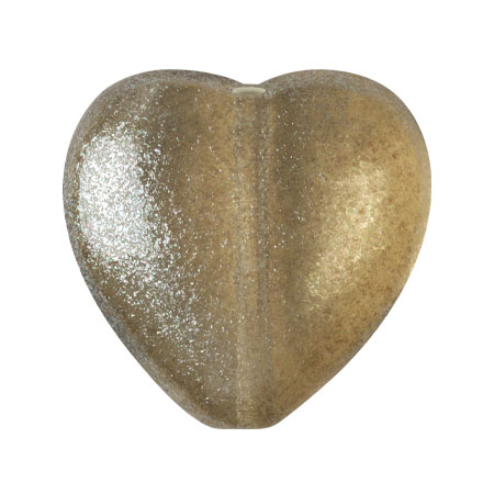 16x15mm Glass heart bead - Candy Green Tea x1