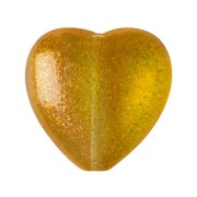 16x15mm Glass heart bead - Candy Orange x1