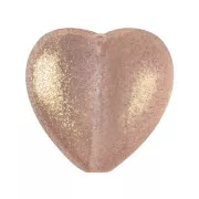 16x15mm Glass heart bead - Candy Peach x1
