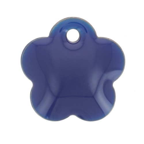 Metal and epoxy resin flower sequin 10 mm - Midnight blue x10