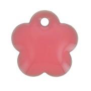 Metal and epoxy resin flower sequin 10 mm - Coral Pink x10
