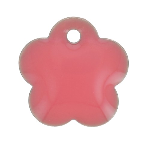 Metal and epoxy resin flower sequin 10 mm - Coral Pink x10