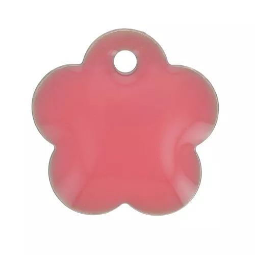 Metal and epoxy resin flower sequin 10 mm - Coral Pink x10