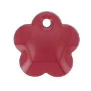 Sequins fleurs en métal et résine époxy 10 mm - Rouge foncé x10