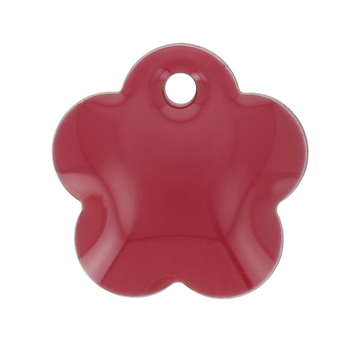 10mm Metal and epoxy resin flower sequin - Dark red x10