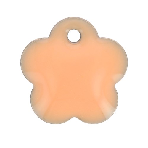 Metal and epoxy resin flower sequin 10 mm - Light Rose x10