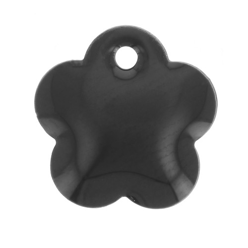 Metal and epoxy resin flower sequin 10 mm - Black x10