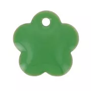 Metal and epoxy resin flower sequin 10 mm - Green x10