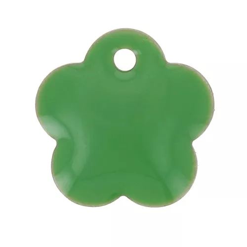 Metal and epoxy resin flower sequin 10 mm - Green x10