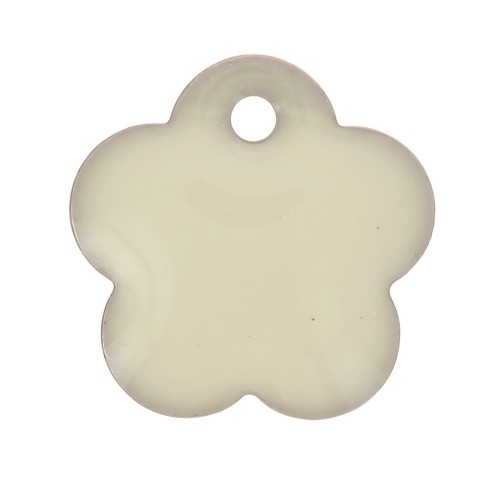 Metal and epoxy resin flower sequin 10 mm - Cream x10