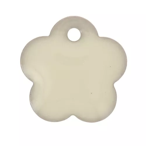 Metal and epoxy resin flower sequin 10 mm - Cream x10