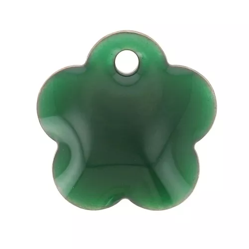 Metal and epoxy resin flower sequin 10 mm - Fir Green x10