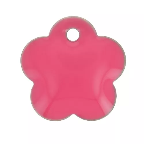 Metal and epoxy resin flower sequin 10 mm - Neon Pink x10