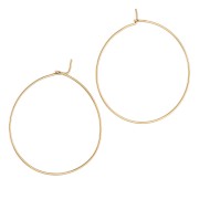 30 mm hoop earrings - 0.7 mm wire - Gold-plated 316L stainless steel x2