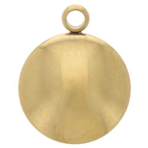 10mm 304L stainless steel Round domed charm - Gold x1