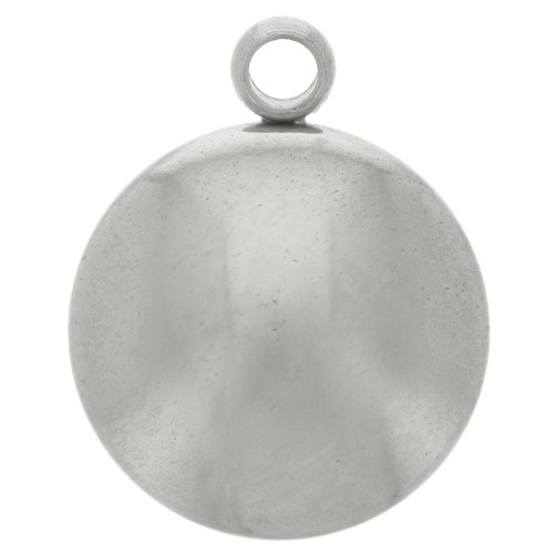 10mm 304L stainless steel Round domed charm x1