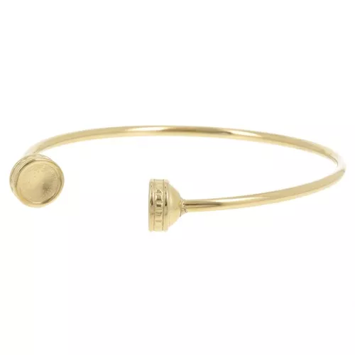 185mm Stainless steel 304L Bangle bracelet for 8mm cabochon - Gold x1