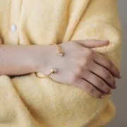 185mm Stainless steel 304L Bangle bracelet for 8mm cabochon - Gold x1