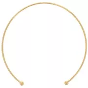 14.5cm 304L Stainless steel rigid choker with small balls - Gold x1