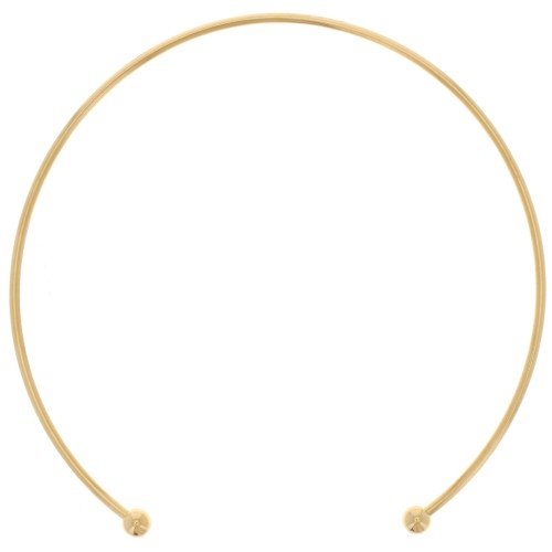 14.5cm 304L Stainless steel rigid choker with small balls - Gold x1