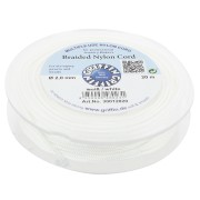 2mm Jade thread - European braided nylon thread Griffin - White x20m