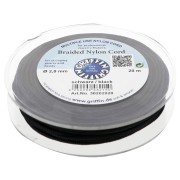 2mm Jade thread - European braided nylon thread Griffin - Black x20m