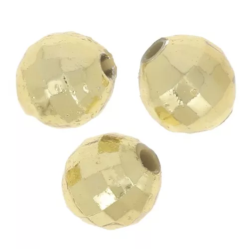 6mm Round faceted beads - acrylic faceted balls - Gold Tone x20