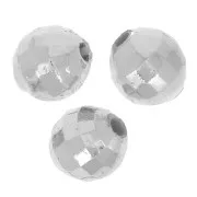 6mm Round faceted beads - acrylic faceted balls - Silver Tone x20