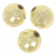 8mm Round faceted beads - acrylic faceted balls - Gold Tone x15