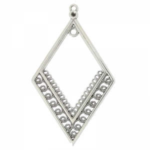 Diamond Spacer 62x36 mm Antique Silver Plating x1