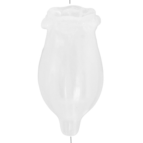 19x10mm acrylic flower bead - Transparent white x1