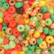 Preciosa Seed Beads 6/0 4 mm - Mix of Orange, Yellow, and Green x 20 g
