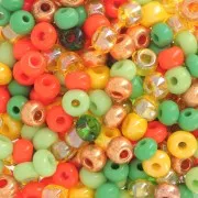 Preciosa Seed Beads 6/0 4 mm - Mix of Orange, Yellow, and Green x 20 g