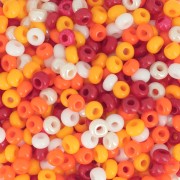 Preciosa Seed beads 8/0 3 mm - Mix Orange - Red x20g|raw }}