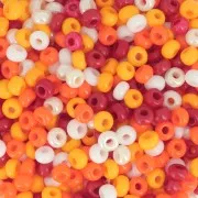 Preciosa Seed beads 8/0 3 mm - Mix Orange - Red x20g