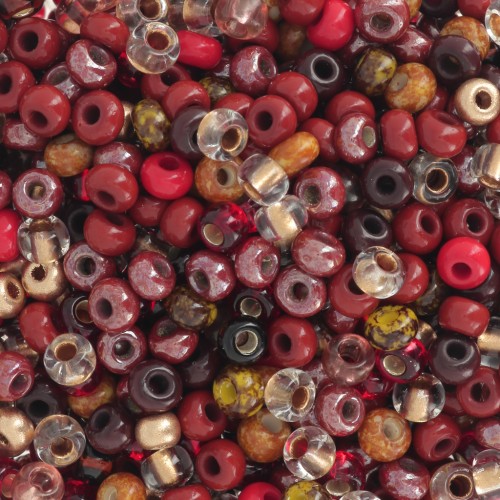 Preciosa Seed beads 8/0 3 mm - Mix Garnet x20g