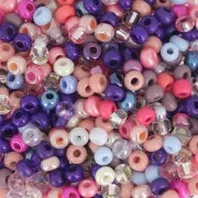 Preciosa Seed Beads 8/0 3 mm - Purple and Pink Mix - 20 g