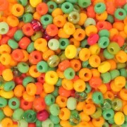 Preciosa Seed Beads 8/0 3 mm - Orange and Green Mix - 20 g