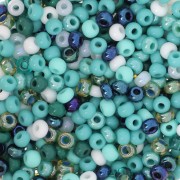 Preciosa Seed beads 8/0 3 mm - Mix Turquoise x20g|raw }}