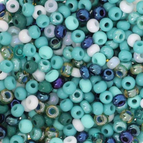 Preciosa Seed beads 8/0 3 mm - Mix Turquoise x20g