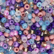 Preciosa 8/0 Seed Beads, 3 mm - Blue, Purple, and Pink Mix - 20 g