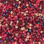 Preciosa Seed Beads 11/0 2 mm - Red and Gold Mix - 20 g