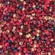 Preciosa Seed Beads 11/0 2 mm - Red and Gold Mix - 20 g