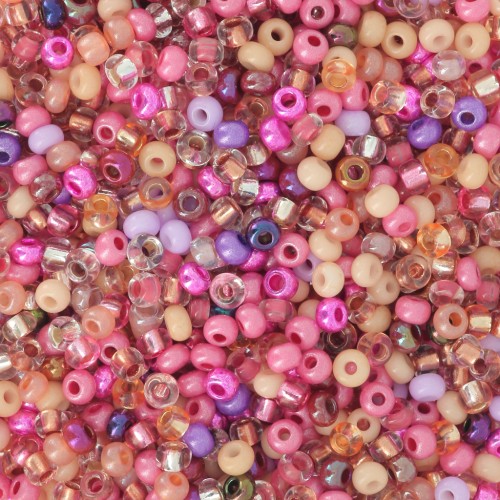 Preciosa Seed beads 11/0 2 mm - Mix Rose - Nude x20g