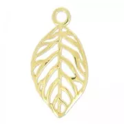Leaf pendant 30x16 mm fine Gold plated x1