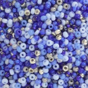 Preciosa Seed beads 11/0 2 mm - Mix Blue - Silver x20g|raw }}